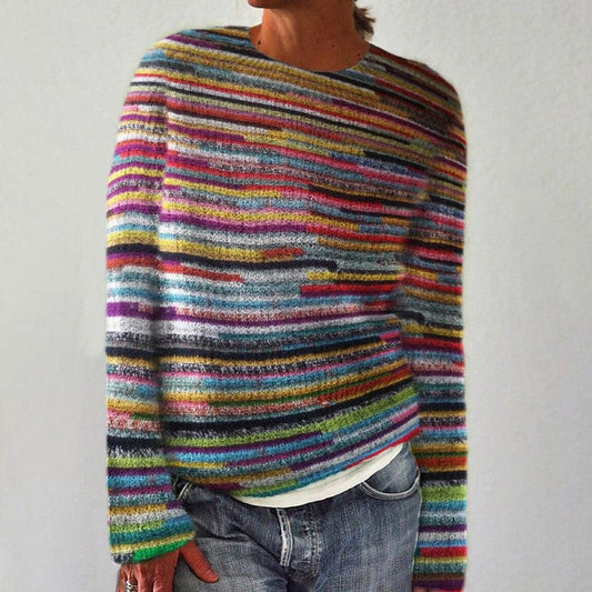 Einzigartiger Rundhals-Pullover mit langen Ärmeln und Print