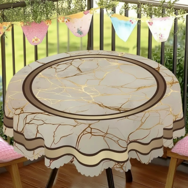 Waterproof Marble-Print Tablecloth