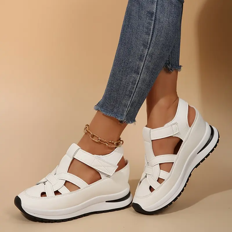 Women’s Soft Adjustable Sandals – Hook & Loop, Comfort Fit for Wide & Narrow Feet